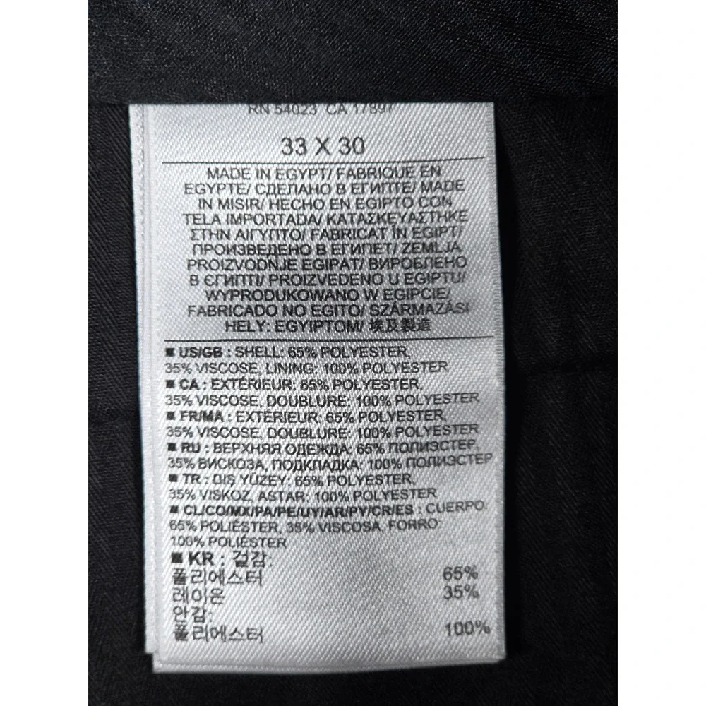 Banana Republic Dress Pants 33x30‎ Gray Mens Tailored Slim Flat Front Trousers